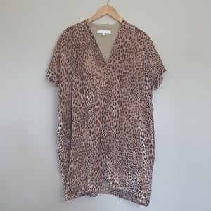 KARLIE Velour Animal Print Dress Small